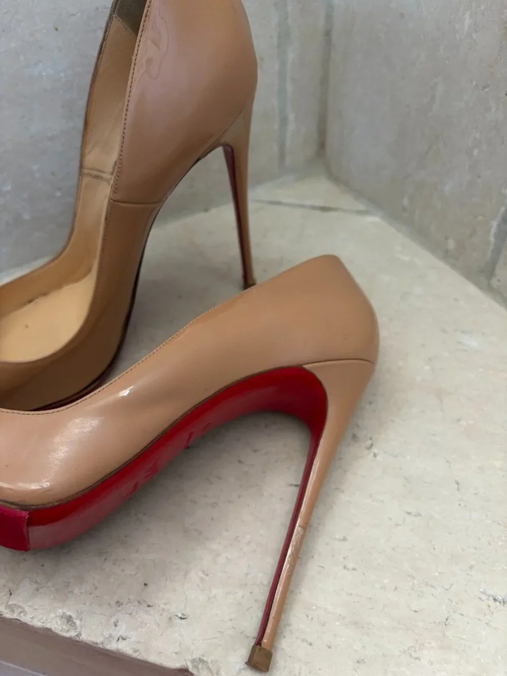Christian Louboutin So Kate 120 Patent Nude Pumps 40 Red Bottom - Picture 6 of 6